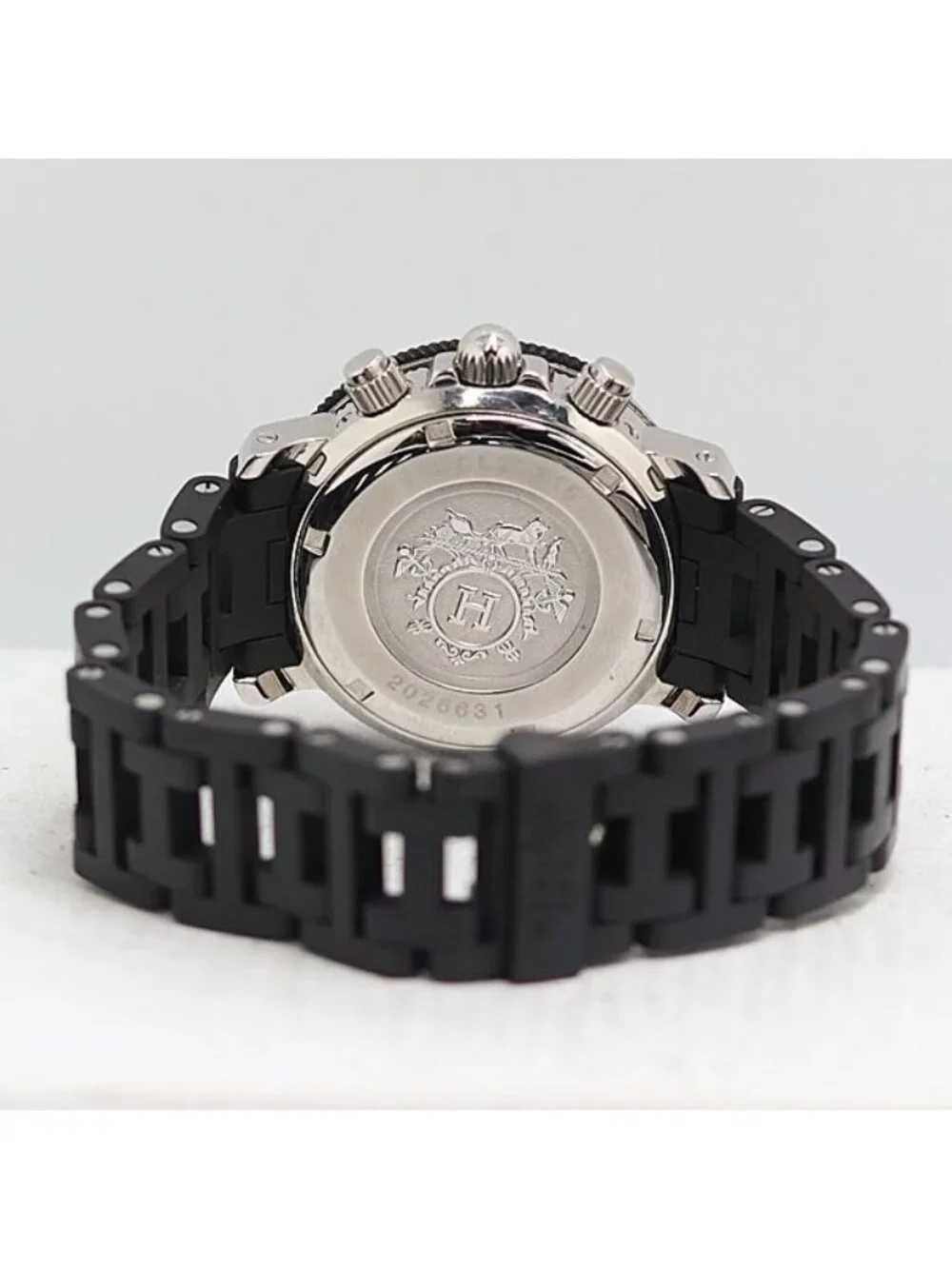 Hermes Clipper Diver Chronograph Quartz Date Black Dial Watch